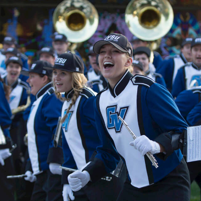 Laker Marching Band performs at GV vs. Ferris State